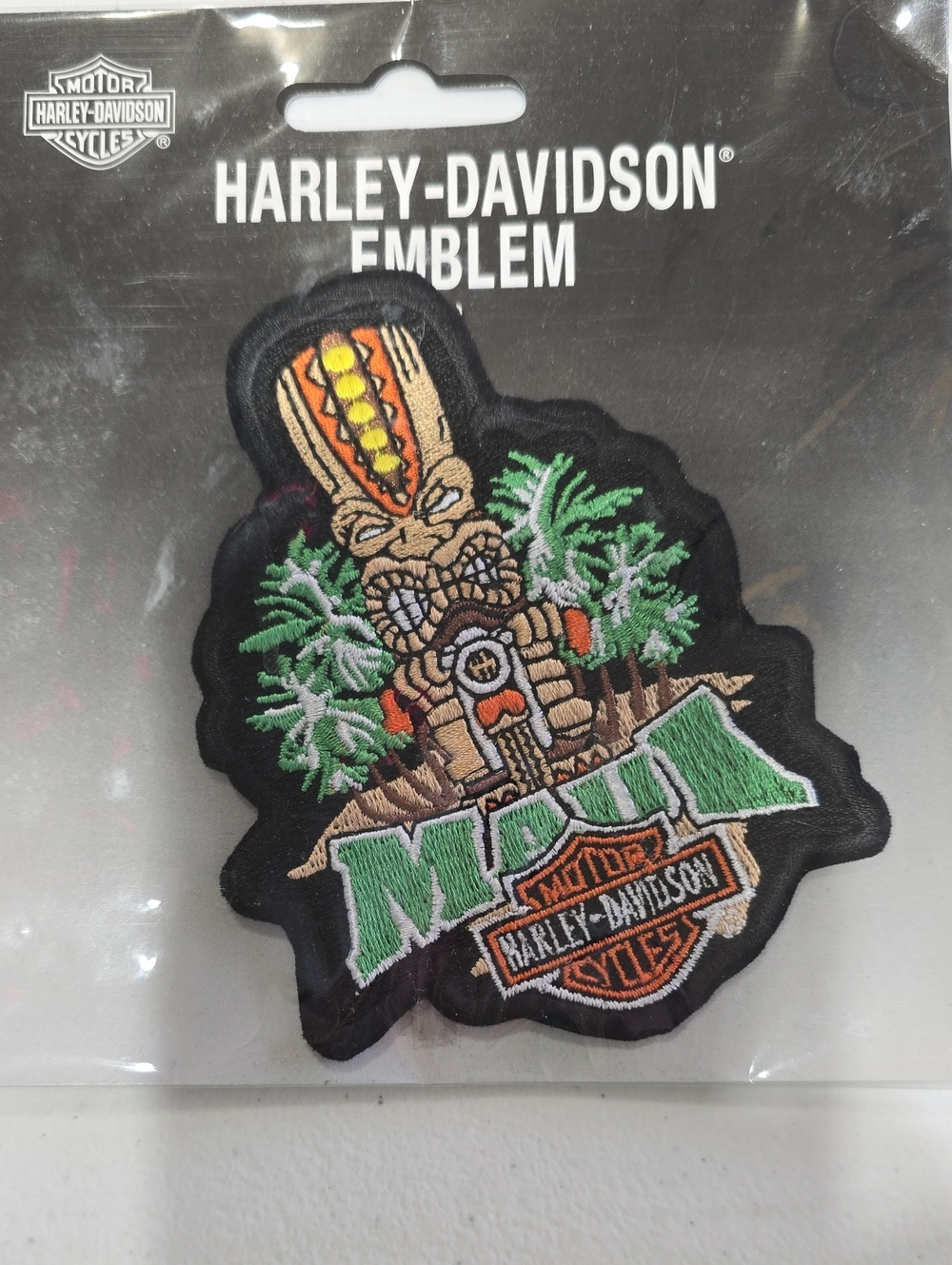 Harley-Davidson Green & Black Maui Tiki Embroidered Patch